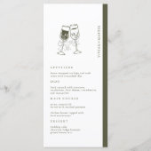 Menu Mariage vert élégant en bois d'olive (Devant)