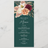 Menu Mariage Vert Émeraude Rustique (Devant)