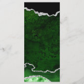 Menu Mariage Vert et Argent Faux Paillettes d'Agate (Dos)
