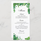 Menu mariage vert extérieur. Menu du dîner d'été (Devant / Derrière)