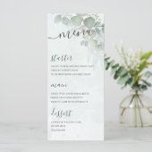 Menu Mariage Vert Feuillage d'Eucalyptus Rustique (Debout devant)