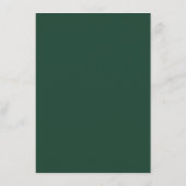 Menu Mariage Vert foncé de la forêt | Écriture moderne (Dos)