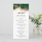 Menu Mariage vert foncé et or (Debout devant)