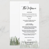 Menu Mariage Vert Forêt Rustique (Devant / Derrière)