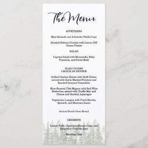 Menu Mariage Vert Forêt Rustique