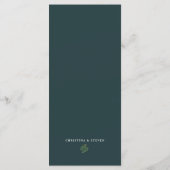Menu Mariage vert minimaliste et chic (Dos)