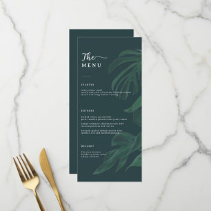 Menu Mariage vert minimaliste et chic