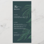 Menu Mariage vert minimaliste et chic (Devant)