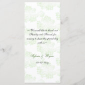 menu mariage vert monogramme (Dos)