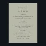 Menu Mariage vert pâle simple<br><div class="desc">Menu Mariage Simple Pale Sage Green. Vous pouvez également modifier le style de police et les couleurs et les couleurs arrière - plans sur l'avant et l'arrière si vous le souhaitez via l'option Cliquez pour Customiser plus.</div>