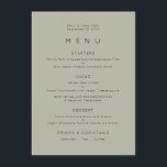 Menu Mariage vert pâle simple<br><div class="desc">Menu Mariage Simple Pale Sage Green. Vous pouvez également modifier le style de police et les couleurs et les couleurs arrière - plans sur l'avant et l'arrière si vous le souhaitez via l'option Cliquez pour Customiser plus.</div>