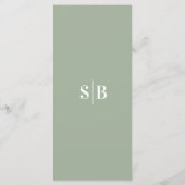 Menu Mariage vert simple couleur solide clair feui (Dos)