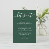 Menu Mariage Vert sombre de la forêt | Dîner écriture m (Debout devant)