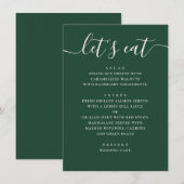 Menu Mariage Vert sombre de la forêt | Dîner écriture m (Devant / Derrière)