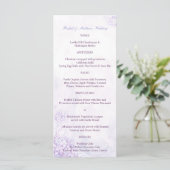 Menu Mariage vertical long Lavender Hydrangeas (Debout devant)
