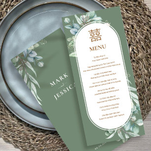 Menu Mariage vietnamien et anglais Eucalyptus Song Hy