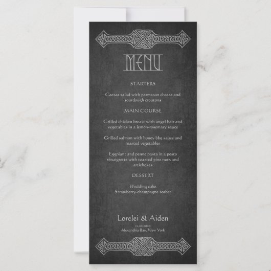 Menu Mariage Viking Celtic Gamer (Devant)