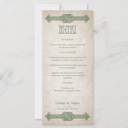 Menu Mariage Viking Celtic Gamer (Devant)