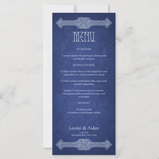 Menu Mariage Viking Celtic Gamer (Devant)