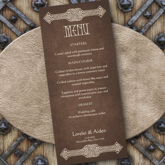 Menu Mariage Viking Celtic Gamer