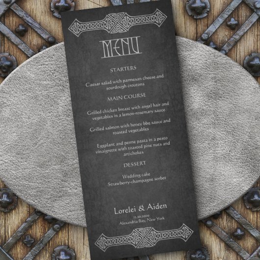 Menu Mariage Viking Celtic Gamer