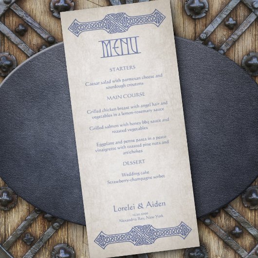 Menu Mariage Viking Celtic Gamer