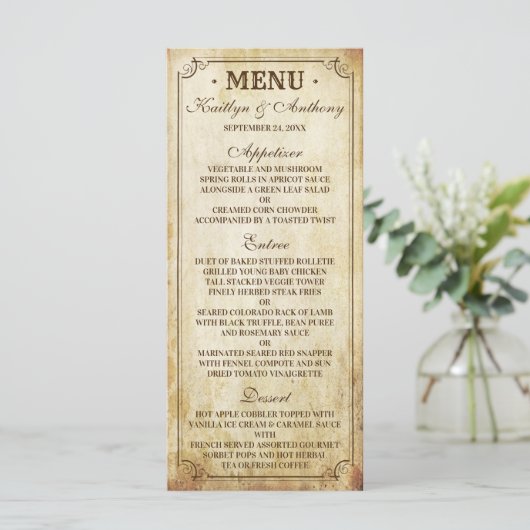 Menu Mariage Vintage (Debout devant)
