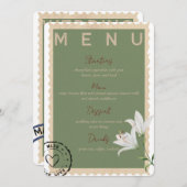 Menu Mariage vintage (Devant / Derrière)