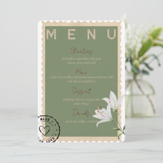 Menu Mariage vintage (Debout devant)
