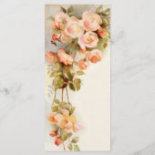 Menu Mariage vintage Antique Rose Fleur (Dos)