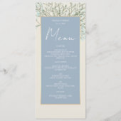 Menu Mariage Vintage Bleu Poussiéreux (Devant)