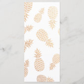 Menu mariage Vintage Gold Foil Ananas Couple (Dos)