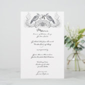Menu Mariage vintage Lovebird (Debout devant)