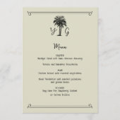 Menu Mariage Vintage Palmier Monogrammé (Devant)