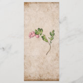 Menu Mariage vintage Pink Berries (Dos)