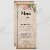 Menu Mariage vintage Pink Berries (Devant / Derrière)