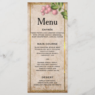 Menu Mariage vintage Pink Berries