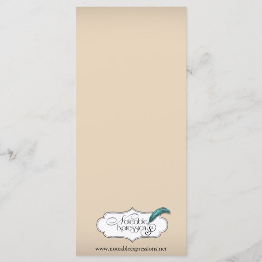 Menu Mariage vintage Winery (Dos)