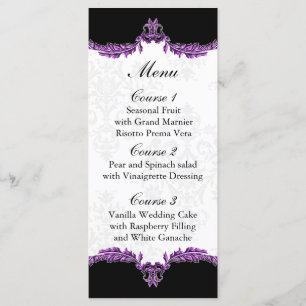 menu mariage violet noir
