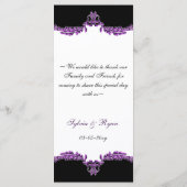 menu mariage violet noir (Dos)
