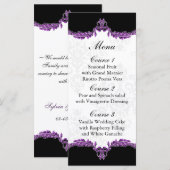 menu mariage violet noir (Devant / Derrière)