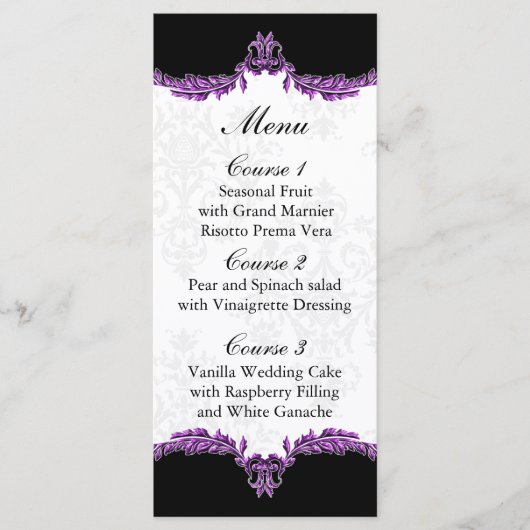 menu mariage violet noir (Devant)