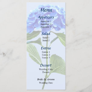 Menu Mariage Vivid Blue Hydrangea