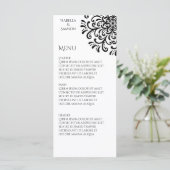 Menu Mariage Whimsical Black and White (Debout devant)