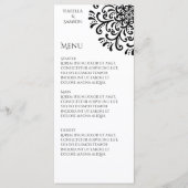 Menu Mariage Whimsical Black and White (Devant)