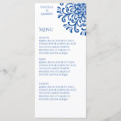 Menu Mariage Whimsical Blue Flourish (Devant)