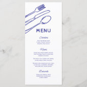 Menu Mariage Whimsical Doodle Cutlery (Devant)