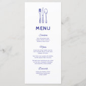 Menu Mariage Whimsical Doodle Cutlery (Devant)