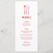 Menu Mariage Whimsical Doodle Cutlery (Devant)