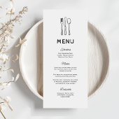 Menu Mariage Whimsical Doodle Cutlery